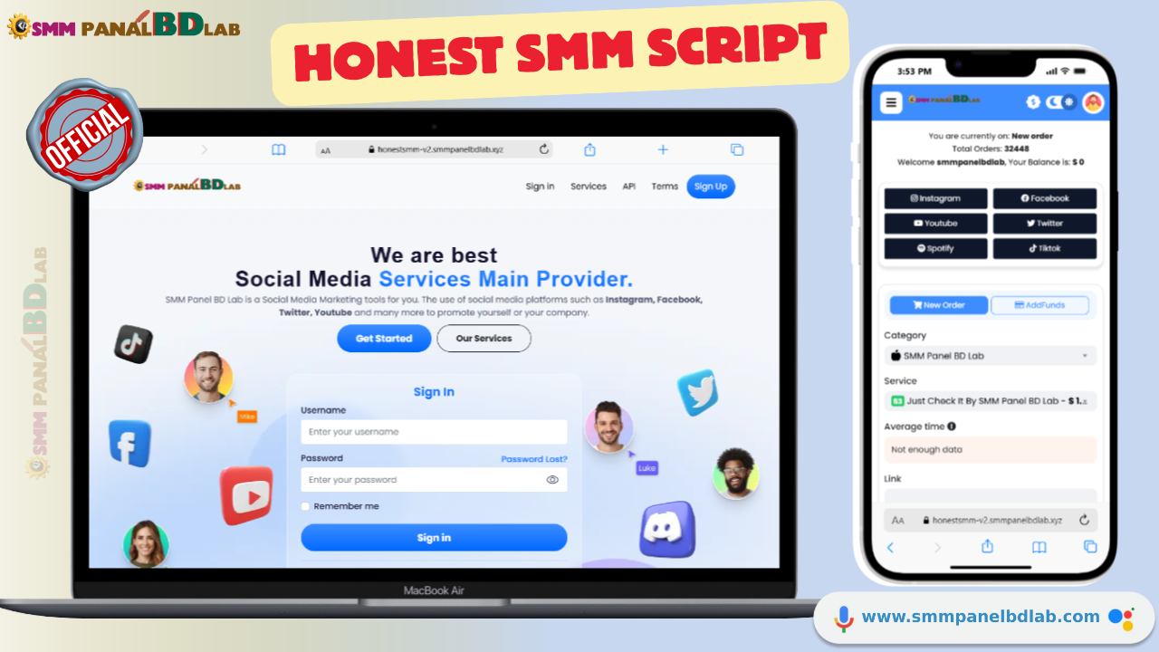 Honest SMM Panel Official Script