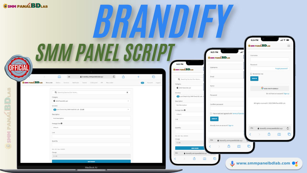 Brandify SMM Panel Official Script
