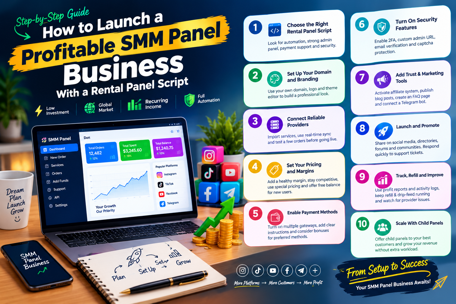 How to Launch a Profitable SMM Panel Business With a Rental Panel