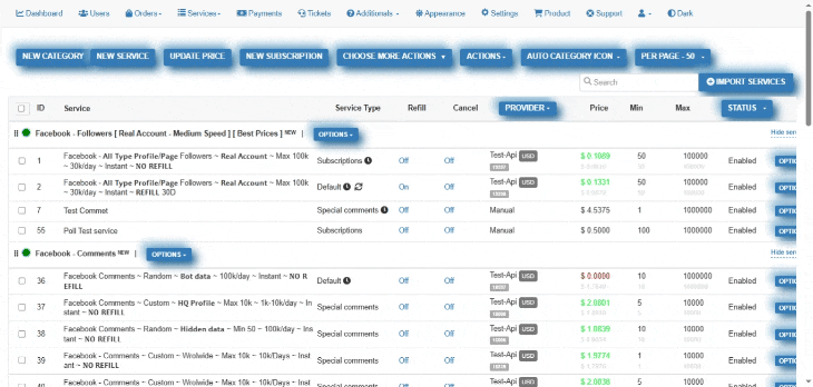 Bulk Service Editor